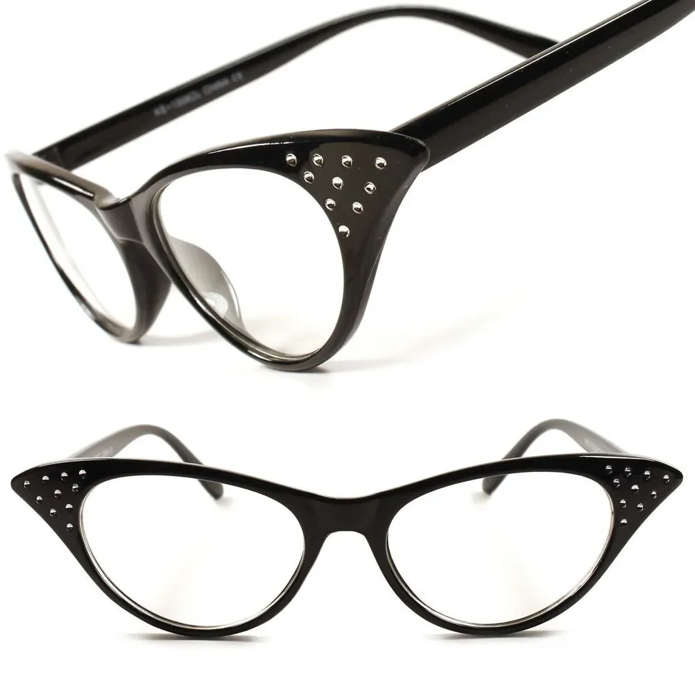 Fashion Celebrity Vintage Black Cat Eye Frame Womens Clear Lens Eye Glasses